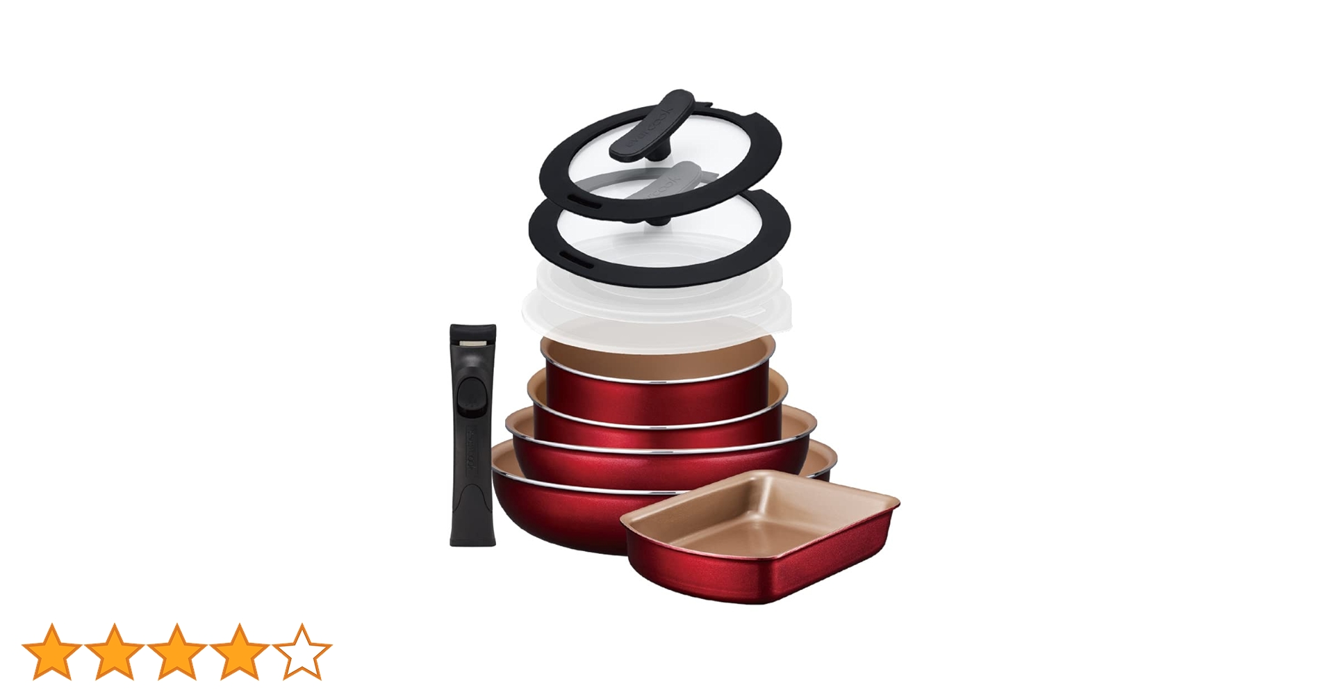 Amazon｜エバークック フライパンセット 10点セット 着脱式 IH